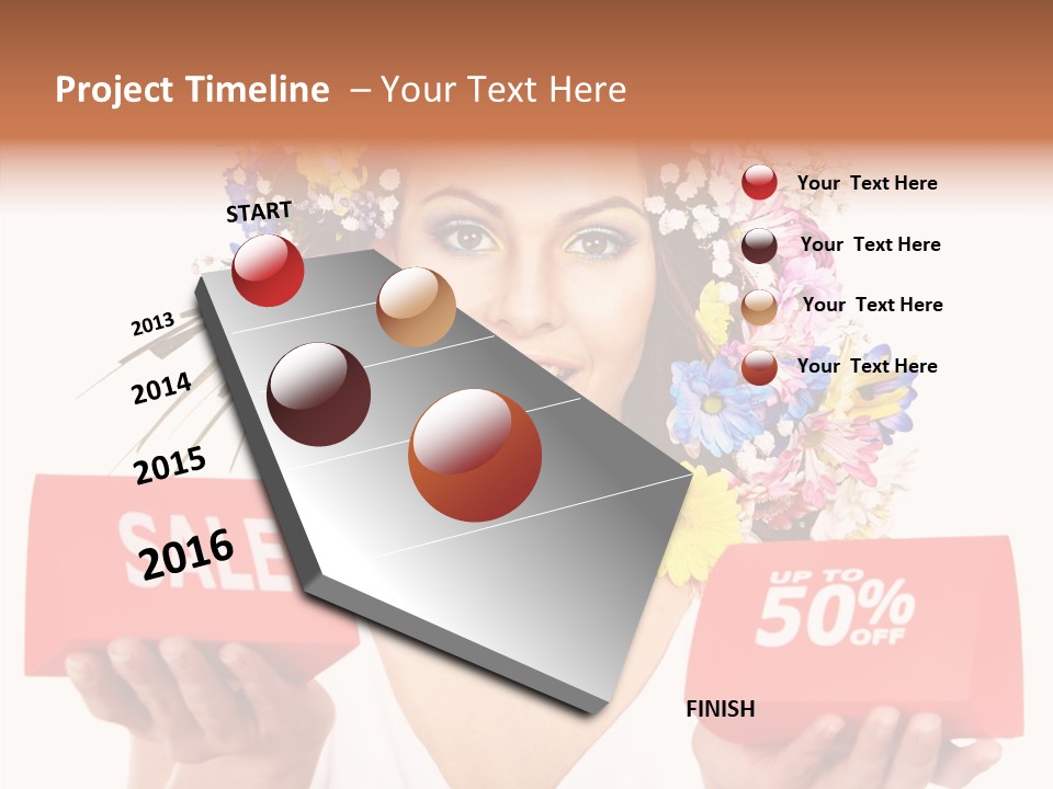 Girl Advertisement Hand PowerPoint Template