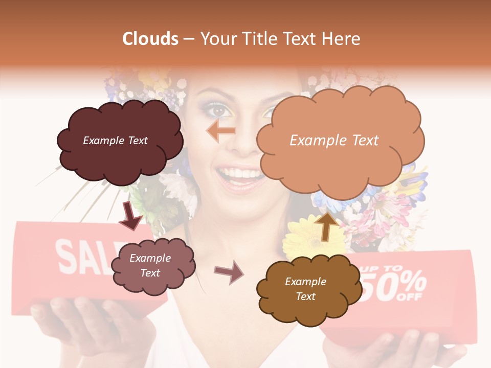 Girl Advertisement Hand PowerPoint Template