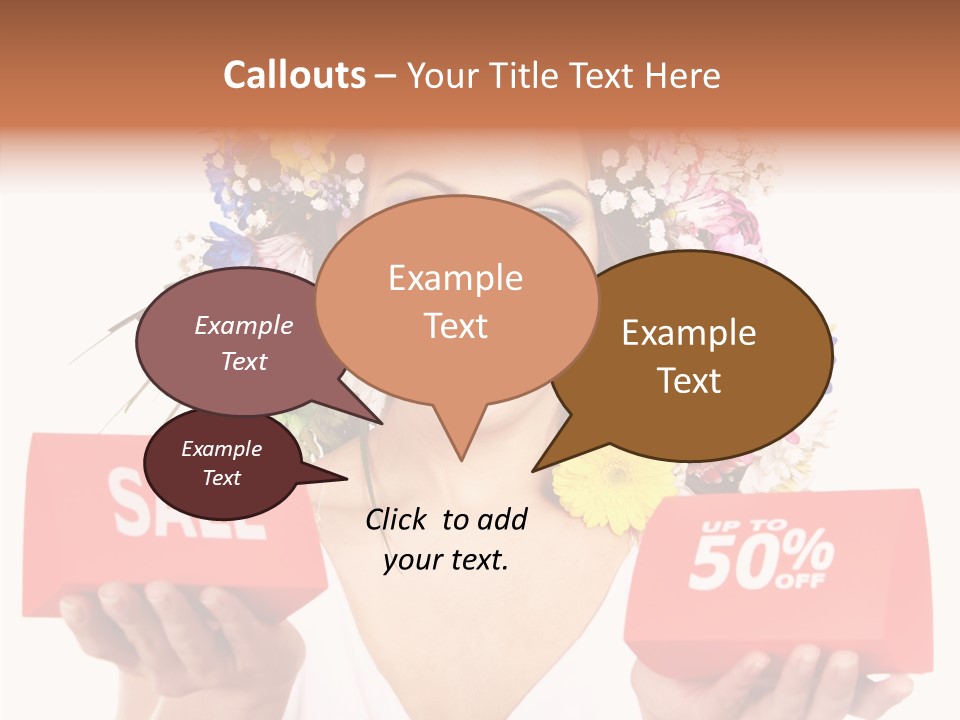 Girl Advertisement Hand PowerPoint Template