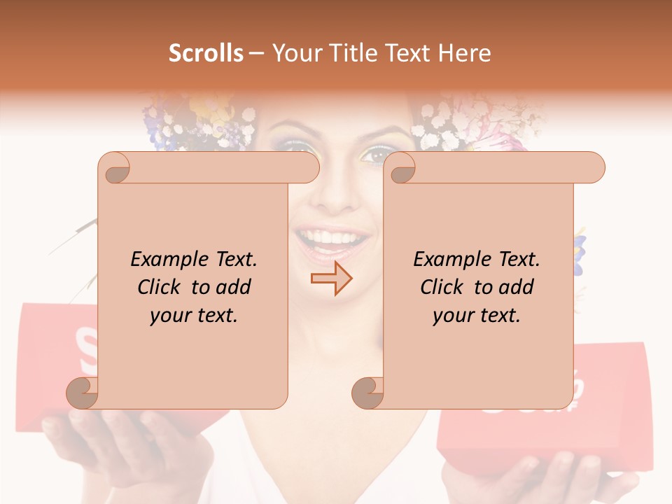 Girl Advertisement Hand PowerPoint Template