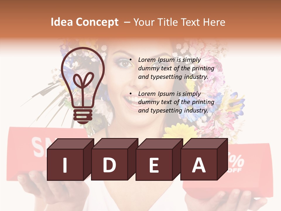 Girl Advertisement Hand PowerPoint Template