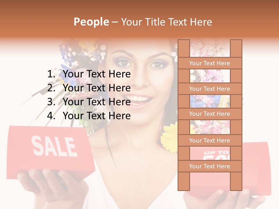 Girl Advertisement Hand PowerPoint Template