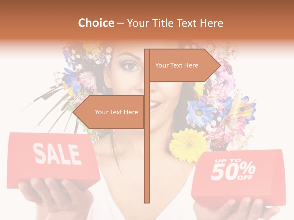 Girl Advertisement Hand PowerPoint Template
