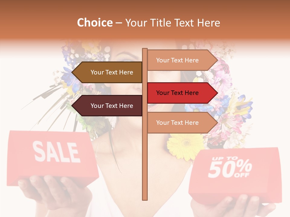 Girl Advertisement Hand PowerPoint Template