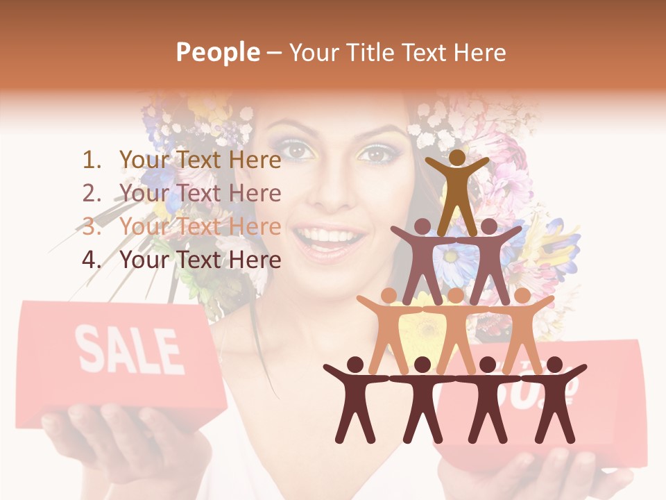 Girl Advertisement Hand PowerPoint Template