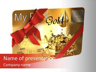 Symbol Golden Background PowerPoint Template