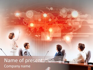 Businessmen Globe Businessman PowerPoint Template