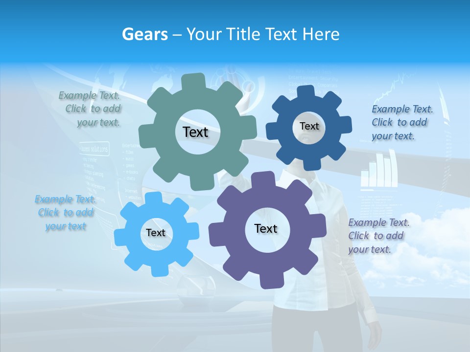 Technology Button Brunette PowerPoint Template