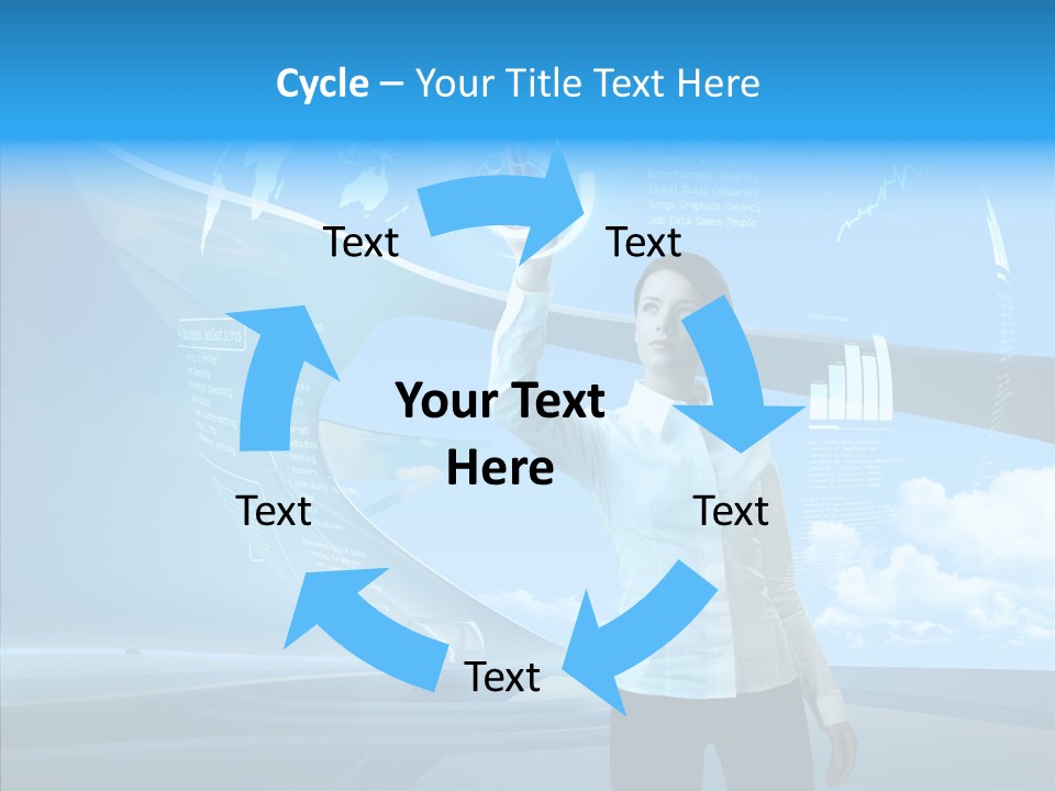 Technology Button Brunette PowerPoint Template