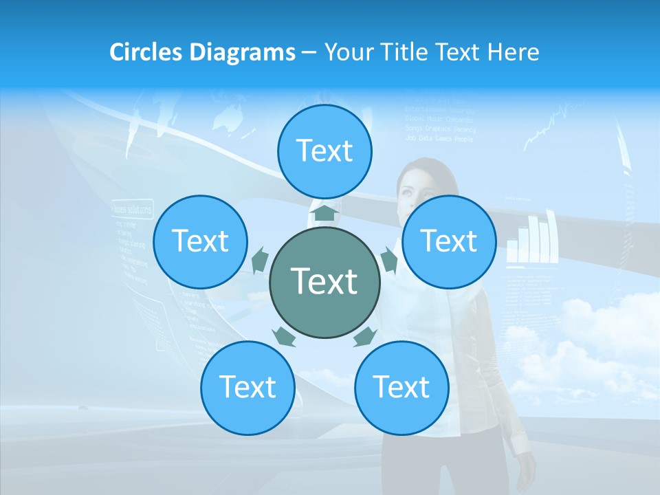 Technology Button Brunette PowerPoint Template