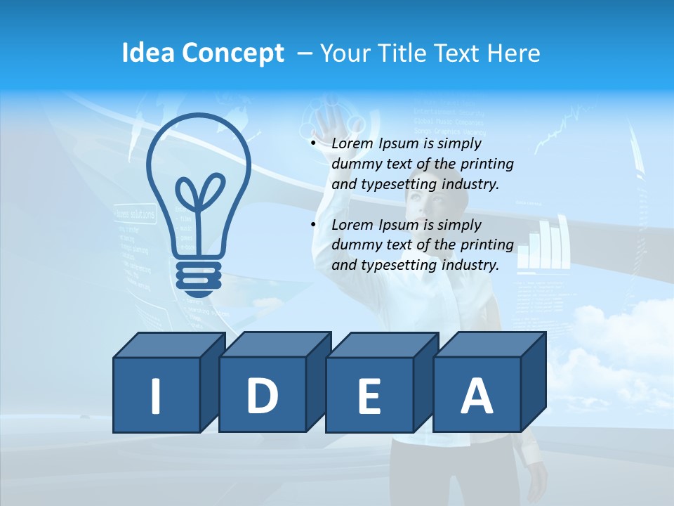 Technology Button Brunette PowerPoint Template