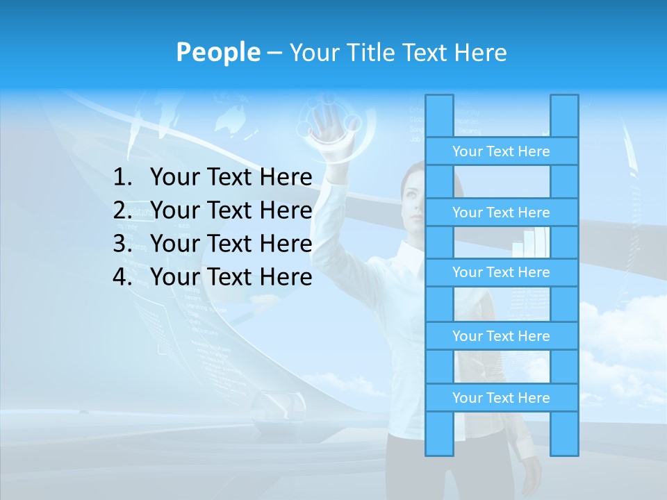 Technology Button Brunette PowerPoint Template