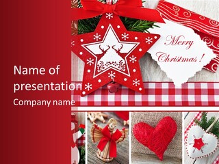 Postkarte Quadrat Weihnachtlich PowerPoint Template