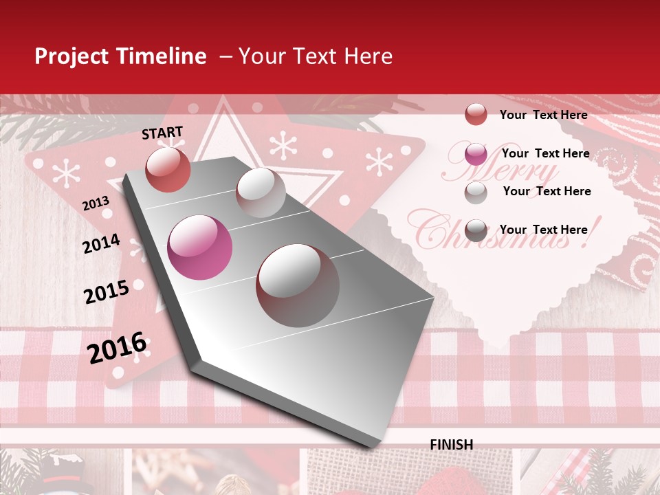 Postkarte Quadrat Weihnachtlich PowerPoint Template