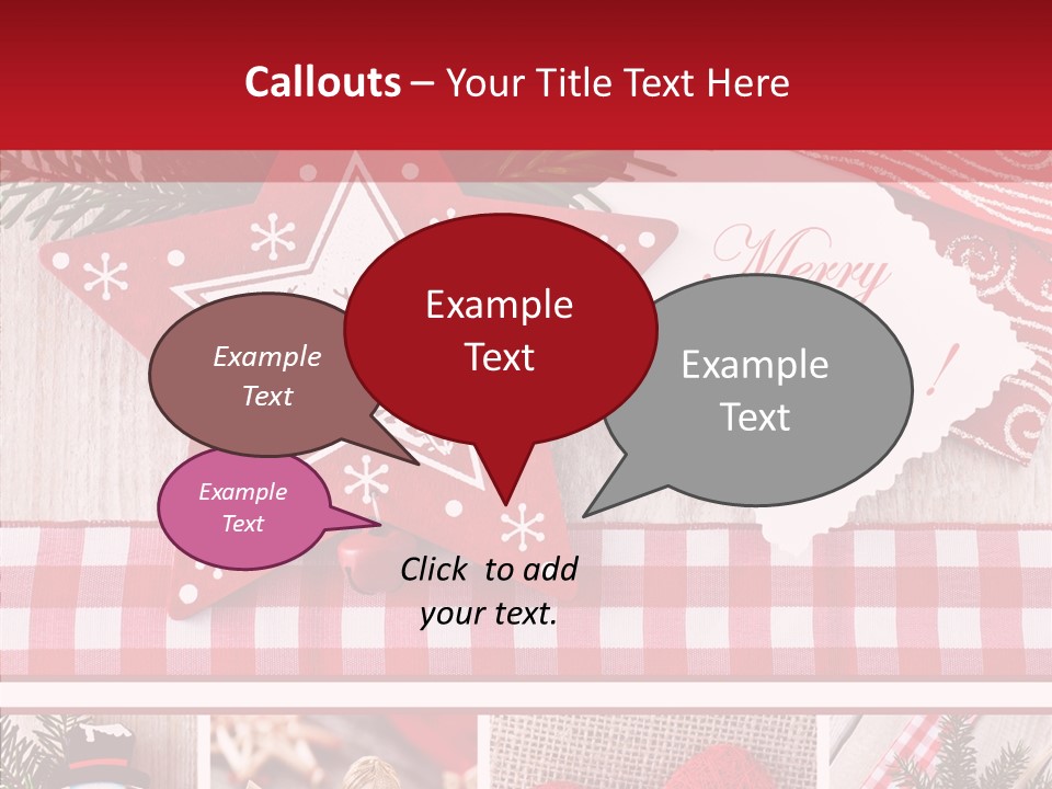 Postkarte Quadrat Weihnachtlich PowerPoint Template