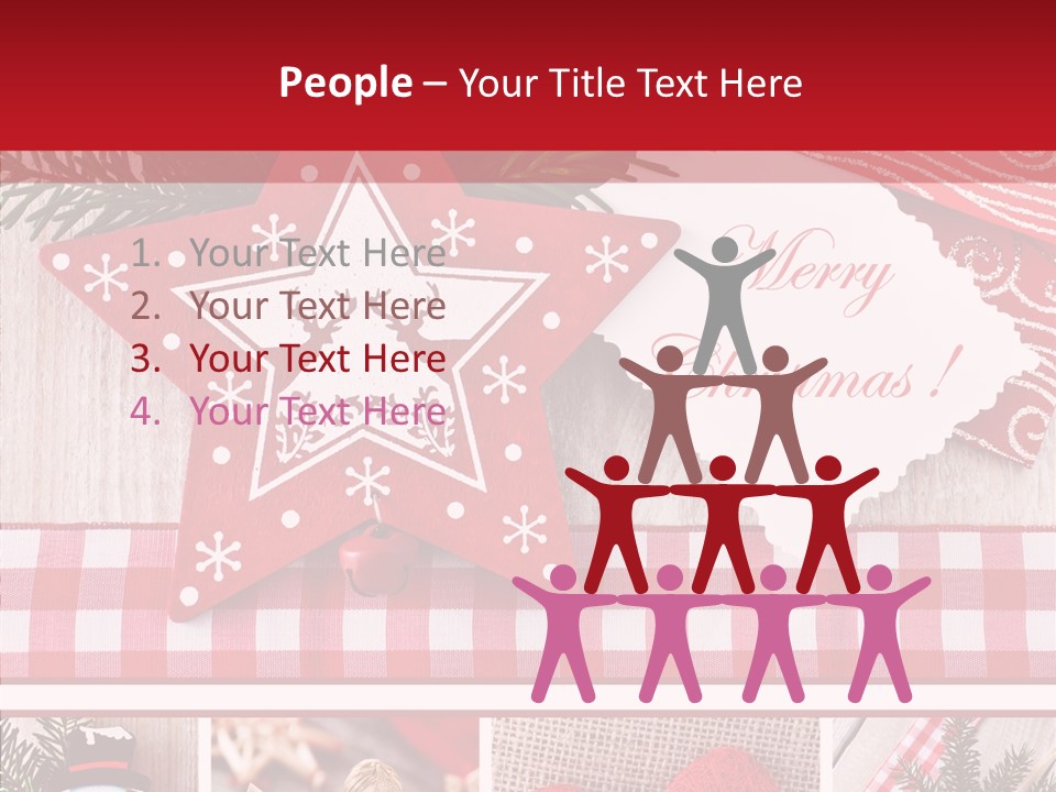Postkarte Quadrat Weihnachtlich PowerPoint Template