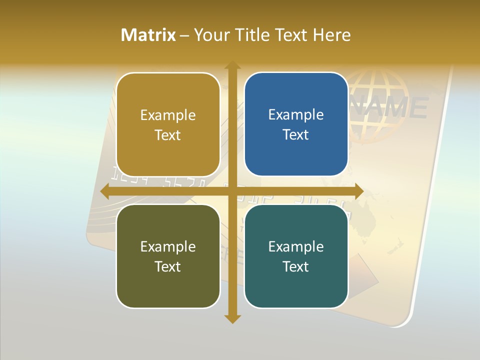 Card Banking Golden PowerPoint Template