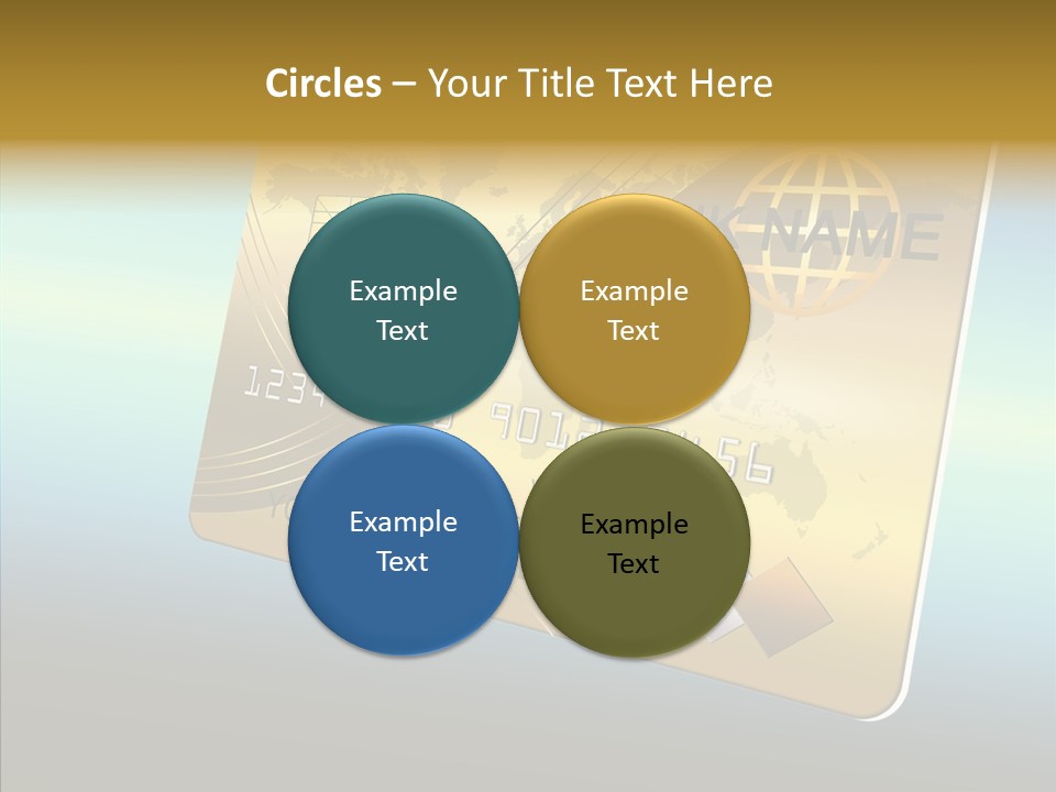 Card Banking Golden PowerPoint Template