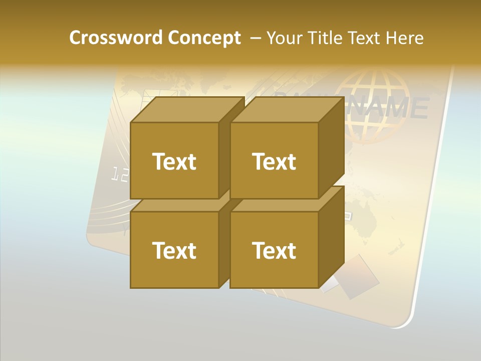 Card Banking Golden PowerPoint Template