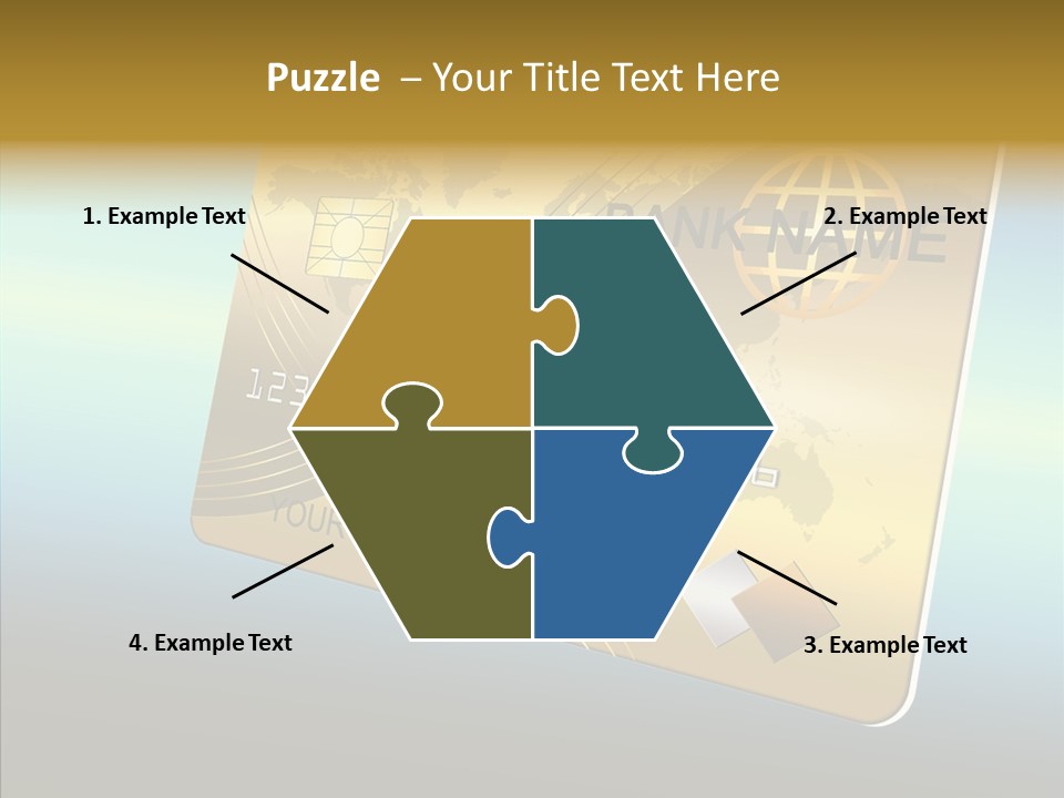Card Banking Golden PowerPoint Template