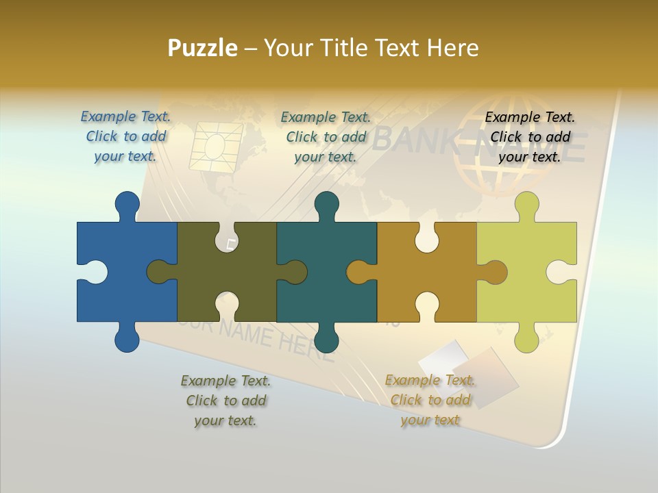 Card Banking Golden PowerPoint Template