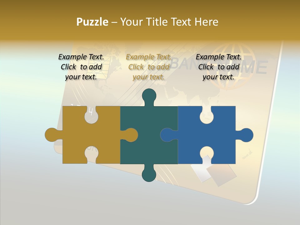 Card Banking Golden PowerPoint Template