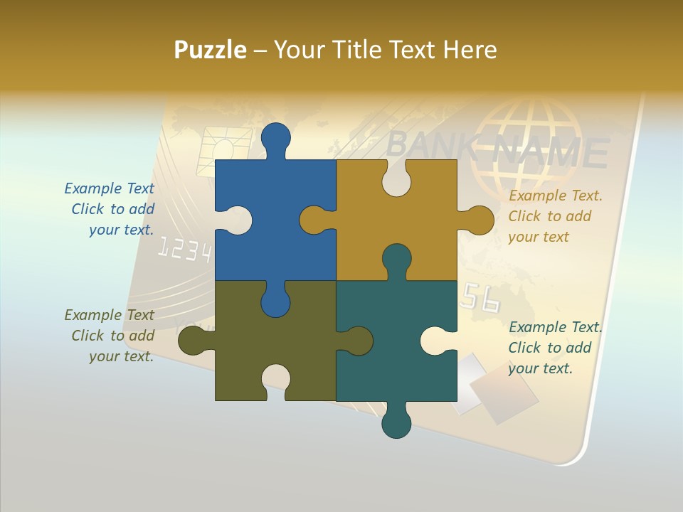 Card Banking Golden PowerPoint Template