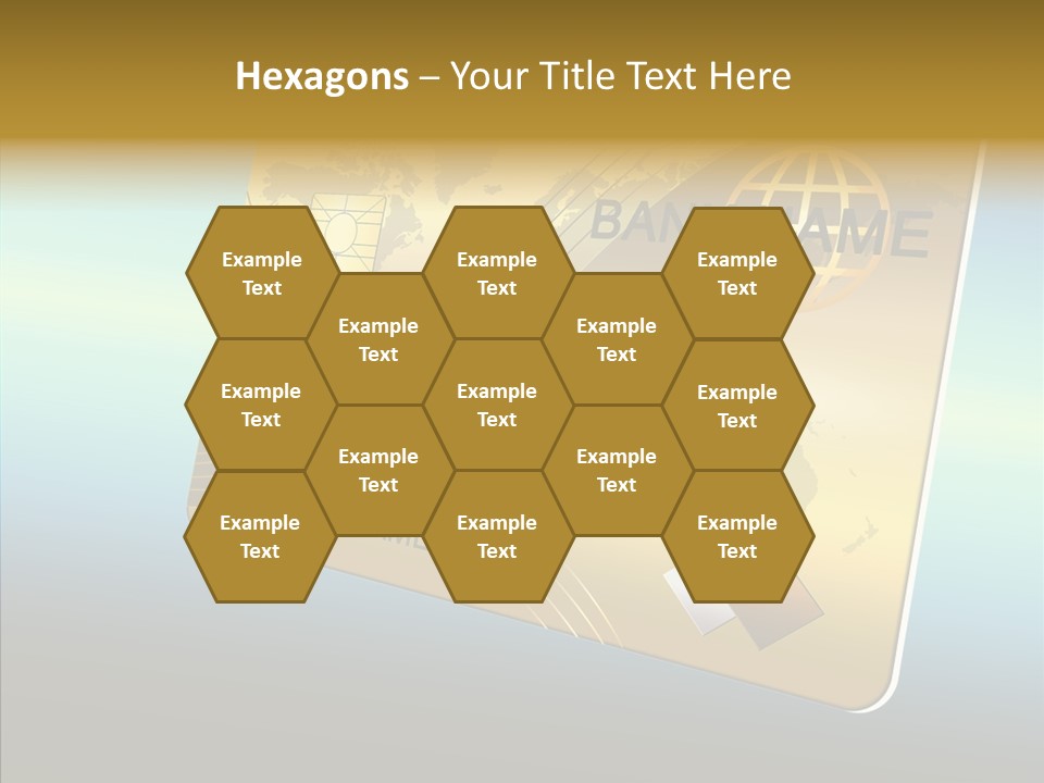Card Banking Golden PowerPoint Template