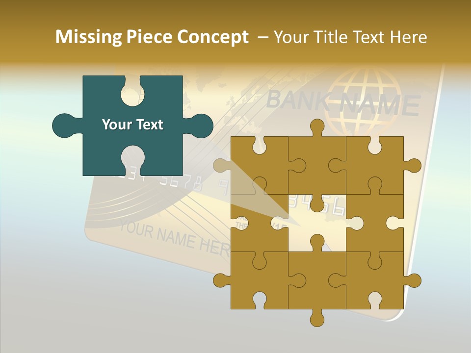 Card Banking Golden PowerPoint Template