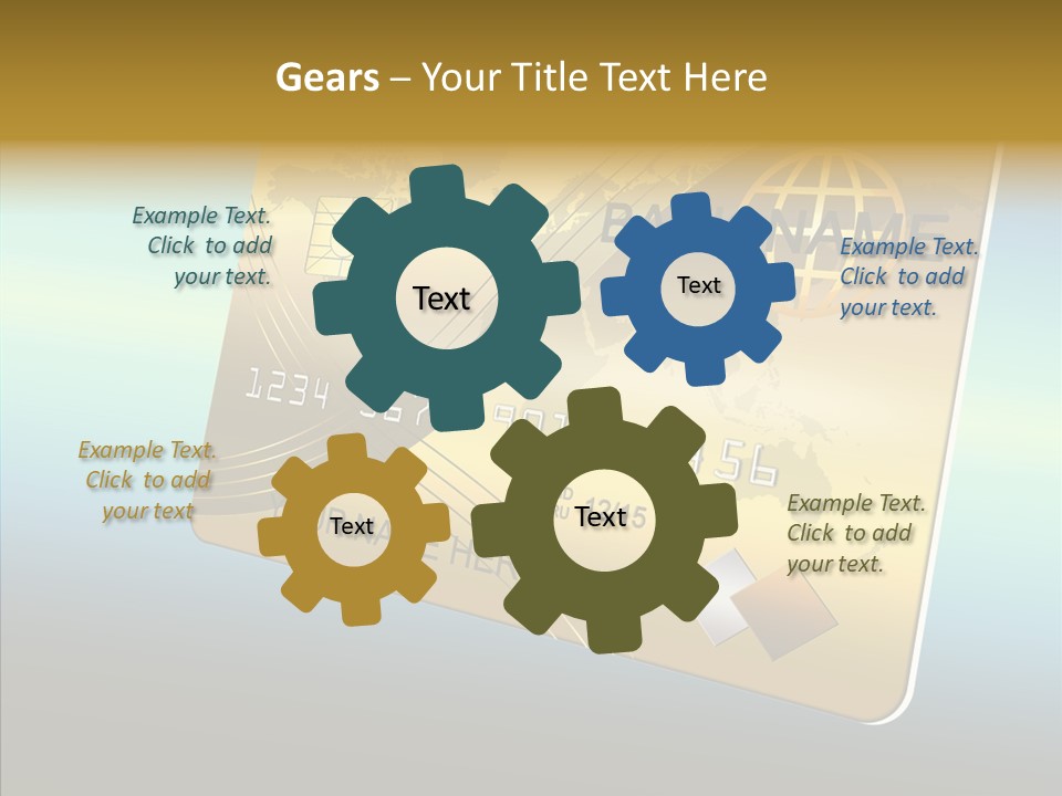 Card Banking Golden PowerPoint Template