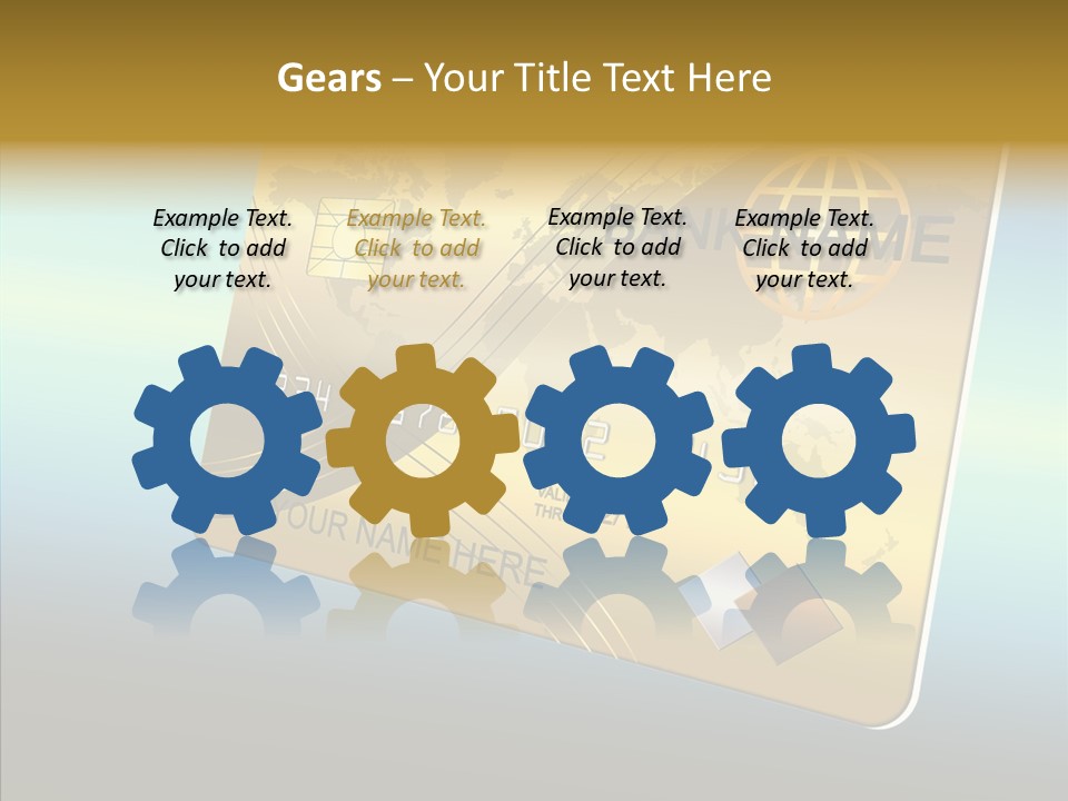 Card Banking Golden PowerPoint Template