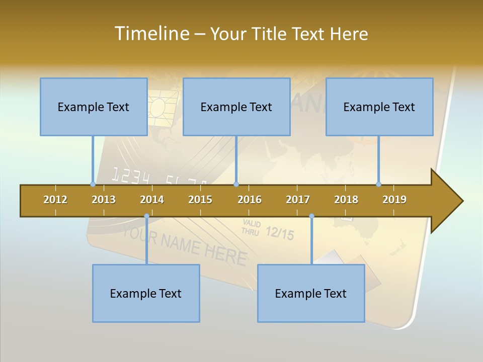 Card Banking Golden PowerPoint Template