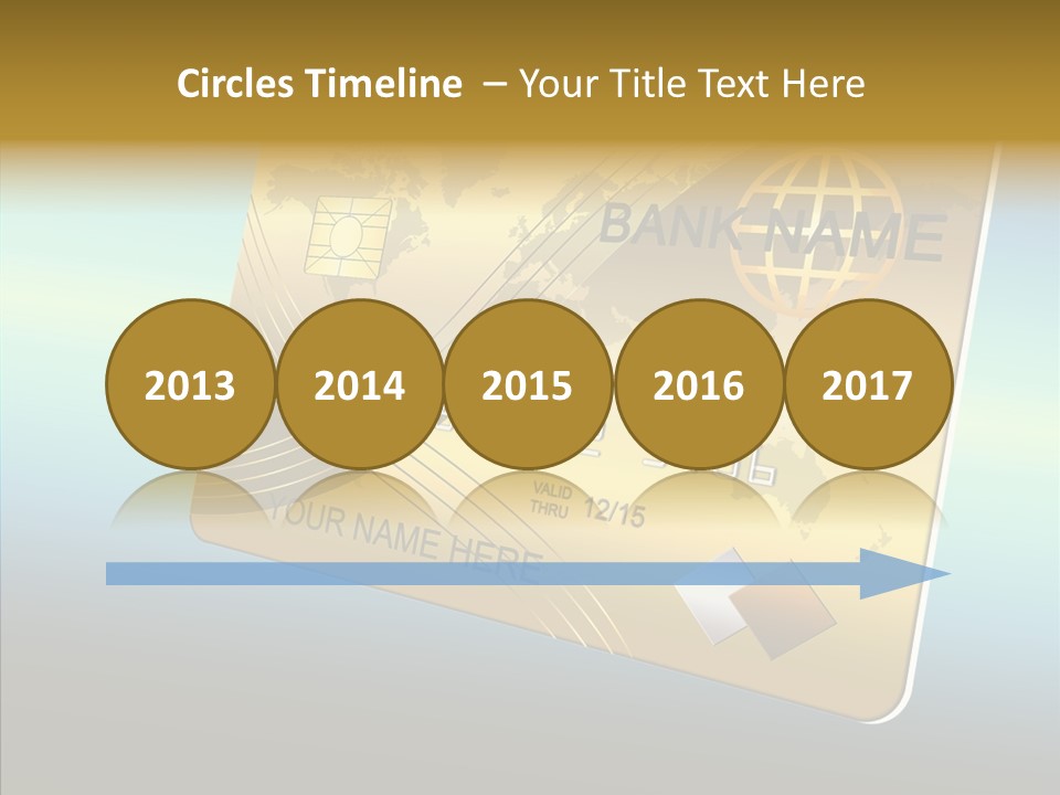 Card Banking Golden PowerPoint Template