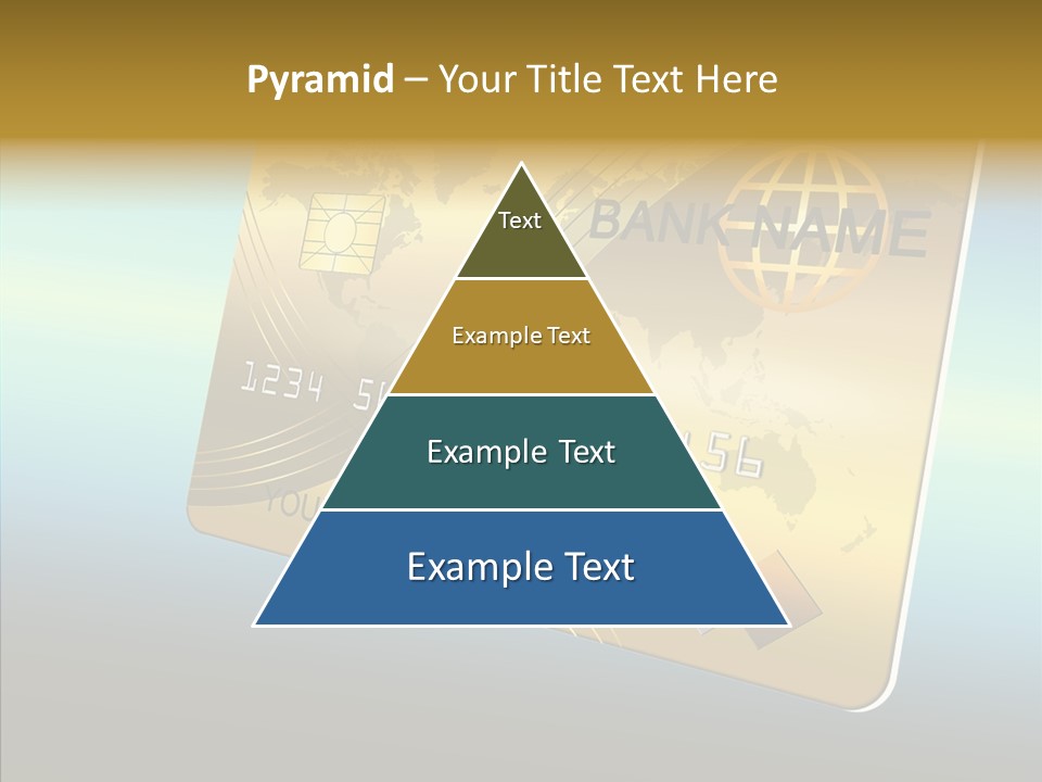 Card Banking Golden PowerPoint Template