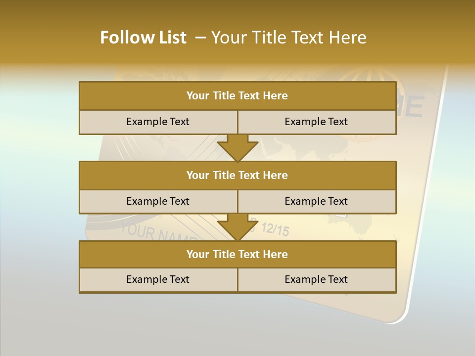Card Banking Golden PowerPoint Template