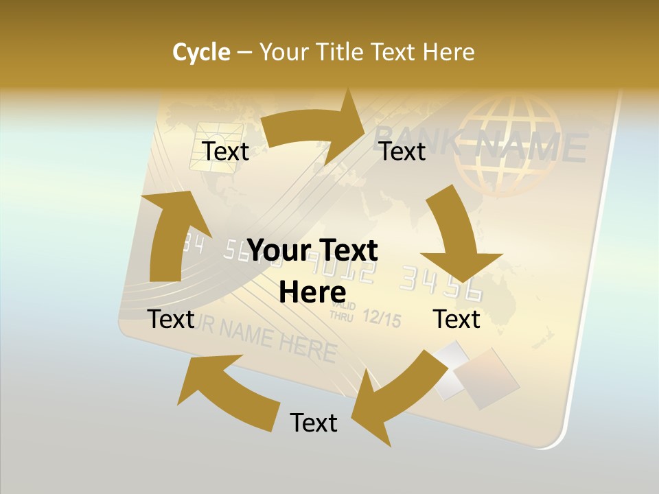 Card Banking Golden PowerPoint Template