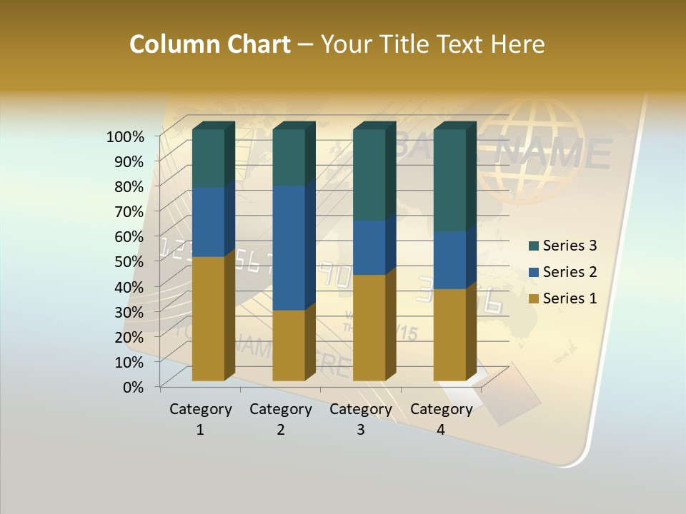 Card Banking Golden PowerPoint Template