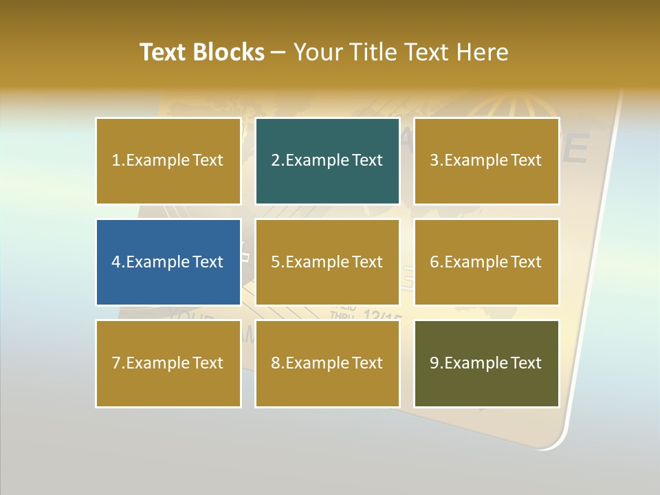 Card Banking Golden PowerPoint Template