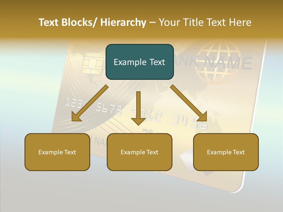 Card Banking Golden PowerPoint Template