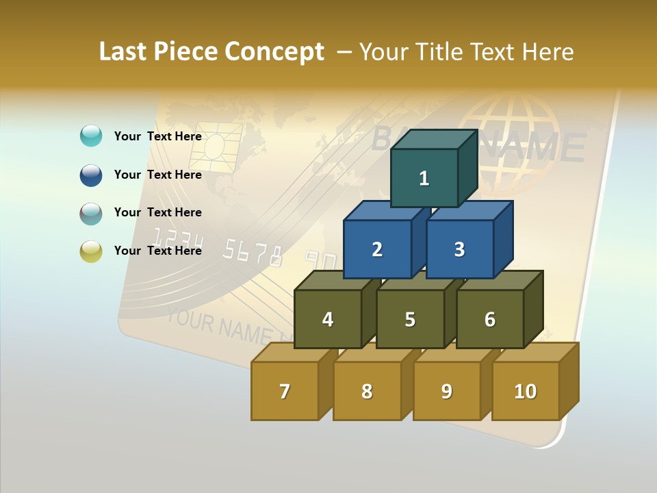 Card Banking Golden PowerPoint Template