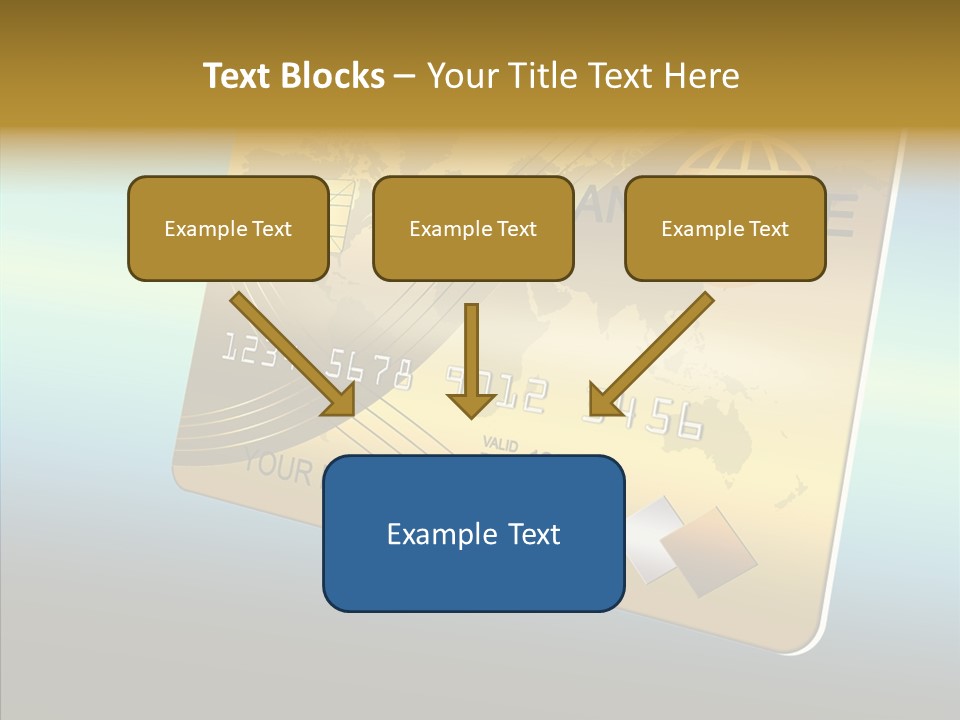 Card Banking Golden PowerPoint Template