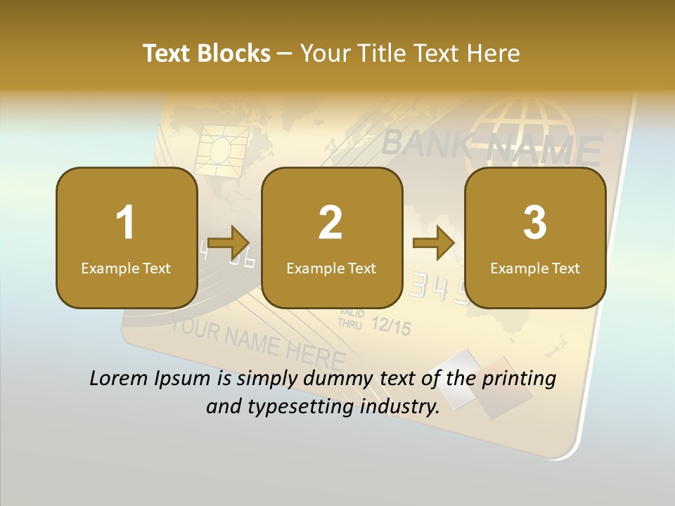Card Banking Golden PowerPoint Template