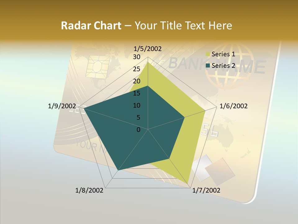 Card Banking Golden PowerPoint Template