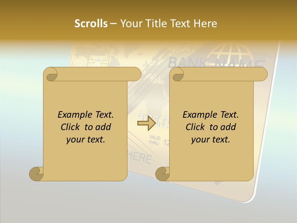 Card Banking Golden PowerPoint Template