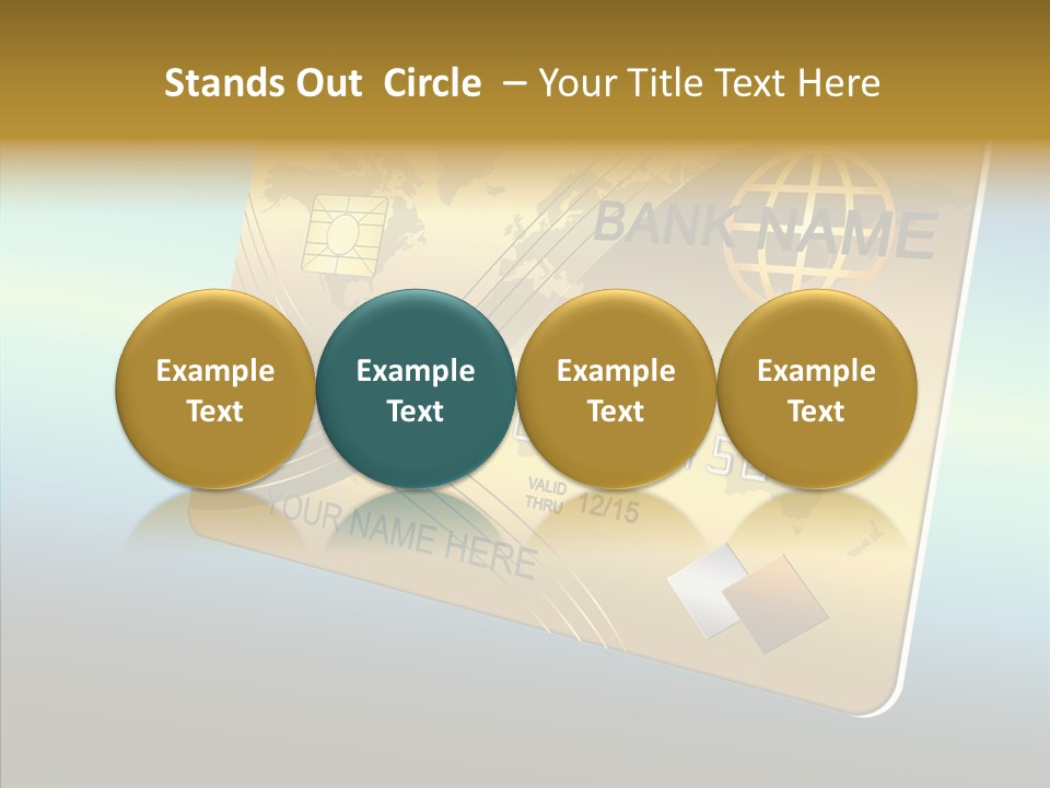 Card Banking Golden PowerPoint Template