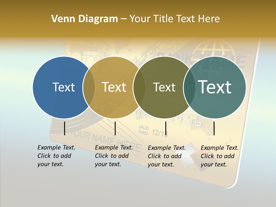 Card Banking Golden PowerPoint Template