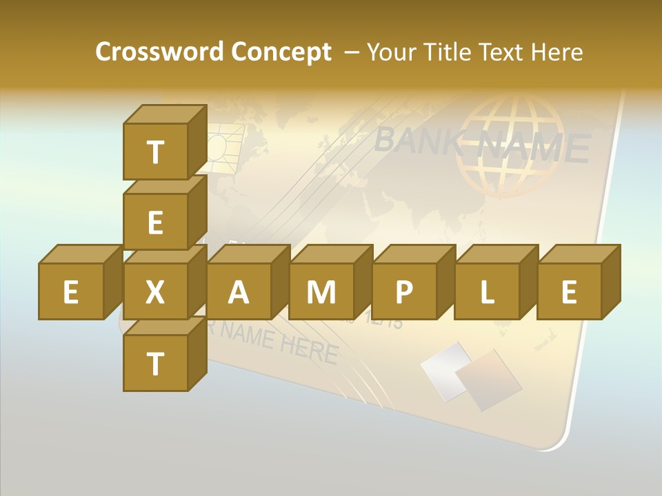 Card Banking Golden PowerPoint Template