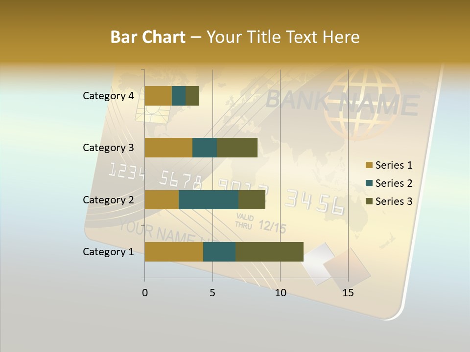 Card Banking Golden PowerPoint Template
