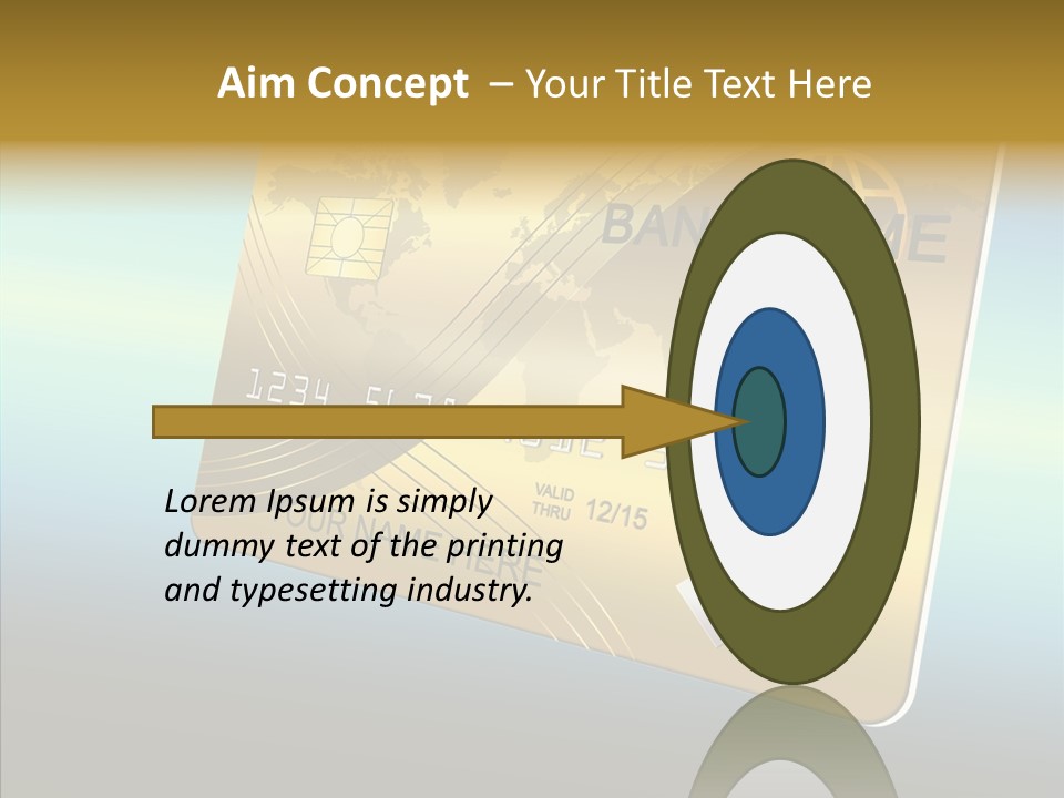Card Banking Golden PowerPoint Template