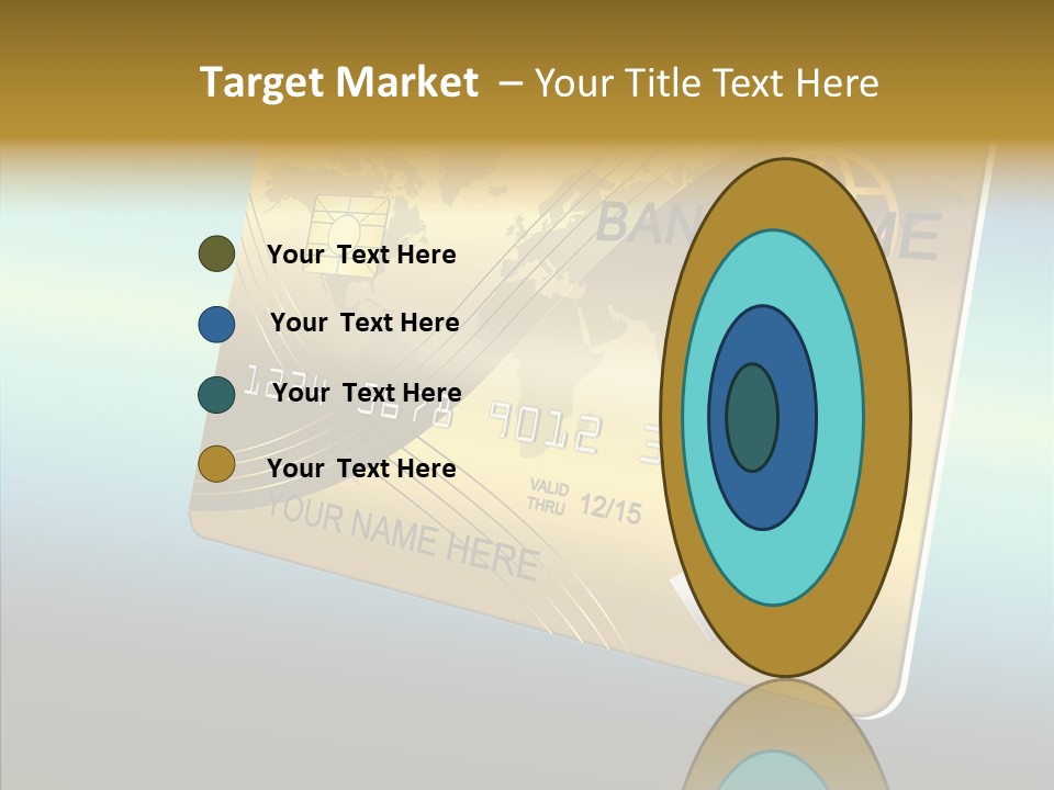 Card Banking Golden PowerPoint Template